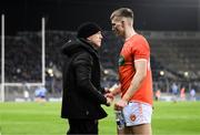 29 January 2022; Armagh manager Kieran McGeeney and Rian O'Neill during the Allianz Football League Division 1 match between Dublin and Armagh at Croke Park in Dublin. Photo by Stephen McCarthy/Sportsfile