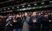 29 January 2022; Supporters during a moments applause before the Allianz Football League Division 1 match between Dublin and Armagh at Croke Park in Dublin. Photo by Stephen McCarthy/Sportsfile