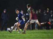 1 February 2022; Oisín Langan of Letterkenny IT in action against Fionn McDonagh of NUI Galway during the Electric Ireland HE GAA Sigerson Cup Round 2 match between NUI Galway and Letterkenny IT at the Dangan Sports Campus in Galway. Photo by Piaras Ó Mídheach/Sportsfile