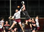 5 February 2022; Niall McParland of Down in action against Damien Comer of Galway during the Allianz Football League Division 2 match between Down and Galway at Páirc Esler in Newry, Down. Photo by Oliver McVeigh/Sportsfile