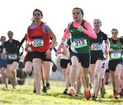 6 February 2022; Emma Brennan of Moyne Community School leads the way during the minor girls race at the Irish Life Health Connacht Schools Cross Country at Bushfield in Loughrea, Galway. Photo by Ben McShane/Sportsfile