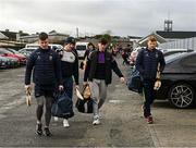 6 February 2022; Wexford players, from left, Cathal Dunbar, Rory Higgins, Aodhán Doyle and David Dunne arrive for the Allianz Hurling League Division 1 Group A match between Wexford and Limerick at Chadwicks Wexford Park in Wexford. Photo by Ray McManus/Sportsfile