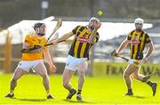 6 February 2022; Huw Lawlor of Kilkenny in action against Ciaran Clarke of Antrim during the Allianz Hurling League Division 1 Group B match between Kilkenny and Antrim at UMPC Nowlan Park in Kilkenny. Photo by Matt Browne/Sportsfile
