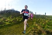 6 February 2022; Lucy Kilroy of Gort Community School, Galway, competing in the junior girls event during the Irish Life Health Connacht Schools Cross Country at Bushfield in Loughrea, Galway. Photo by Ben McShane/Sportsfile