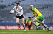 6 February 2022; Seán Ryder of Kilmeena in action against Pádraig O'Connor of Gneeveguilla during the AIB GAA Football All-Ireland Junior Club Championship Final match between Gneeveguilla, Kerry, and Kilmeena, Mayo, at Croke Park in Dublin.,  Photo by Piaras Ó Mídheach/Sportsfile