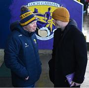 6 February 2022; Wexford county board chairman Michael Martin, left, with Gordon D'Arcy before the Allianz Hurling League Division 1 Group A match between Wexford and Limerick at Chadwicks Wexford Park in Wexford. Photo by Ray McManus/Sportsfile