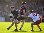 6 February 2022; Aidan Forker of Armagh in action against Kieran McGeary of Tyrone  during the Allianz Football League Division 1 match between Armagh and Tyrone at the Athletic Grounds in Armagh. Photo by Brendan Moran/Sportsfile
