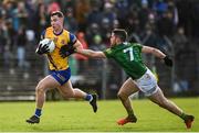 6 February 2022; Cian McKeon of Roscommon in action against Donal Keogan of Meath during the Allianz Football League Division 2 match between Meath and Roscommon at Páirc Táilteann in Navan, Meath. Photo by Harry Murphy/Sportsfile