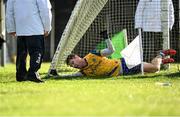6 February 2022; Cathal Heneghan of Roscommon after scoring their side's first goal during the Allianz Football League Division 2 match between Meath and Roscommon at Páirc Táilteann in Navan, Meath. Photo by Harry Murphy/Sportsfile
