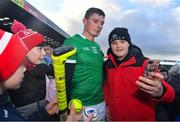 6 February 2022; Gearoid Hegarty of Limerick poses for a selfie as autograph hunters await their turn after the Allianz Hurling League Division 1 Group A match between Wexford and Limerick at Chadwicks Wexford Park in Wexford. Photo by Ray McManus/Sportsfile