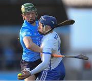 6 February 2022; Kieran Bennett of Waterford in action against Fergal Whitely of Dublin during the Allianz Hurling League Division 1 Group B match between Dublin and Waterford at Parnell Park in Dublin. Photo by Stephen McCarthy/Sportsfile