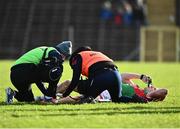 6 February 2022; Eoghan McLaughlin of Mayo receives treatment during the Allianz Football League Division 1 match between Monaghan and Mayo at St Tiernach's Park in Clones, Monaghan. Photo by David Fitzgerald/Sportsfile