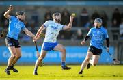 6 February 2022; Patrick Curran of Waterford in action against Dónal Burke, left, and John Bellew of Dublin during the Allianz Hurling League Division 1 Group B match between Dublin and Waterford at Parnell Park in Dublin. Photo by Stephen McCarthy/Sportsfile