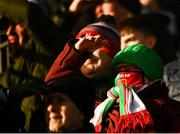 6 February 2022; A Mayo supporter during the Allianz Football League Division 1 match between Monaghan and Mayo at St Tiernach's Park in Clones, Monaghan. Photo by David Fitzgerald/Sportsfile