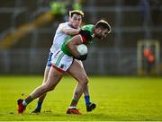 6 February 2022; Aidan O'Shea of Mayo in action against Niall Kearns of Monaghan the Allianz Football League Division 1 match between Monaghan and Mayo at St Tiernach's Park in Clones, Monaghan. Photo by David Fitzgerald/Sportsfile
