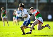6 February 2022; Karl O'Connell of Monaghan in action against Bryan Walsh of Mayo the Allianz Football League Division 1 match between Monaghan and Mayo at St Tiernach's Park in Clones, Monaghan. Photo by David Fitzgerald/Sportsfile