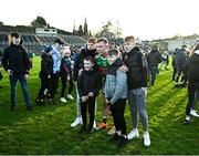 6 February 2022; Ryan O'Donoghue of Mayo poses for photos with supporters after the Allianz Football League Division 1 match between Monaghan and Mayo at St Tiernach's Park in Clones, Monaghan. Photo by David Fitzgerald/Sportsfile