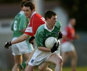 3 April 2004; Peter Sherry, Fermanagh, in action against Maurice McCarthy, Cork. Allianz Football League, Division 1A, Round 7, Cork v Fermanagh, Pairc Ui Rinn, Cork. Picture credit; Damien Eagers / SPORTSFILE *EDI*