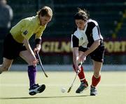 4 April 2004; Sean Nicholson, Cork Harlequins, in action against Mark Irwin, Instonians. Mens Irish Senior Cup Final 2003-2004, Cork Harlequins v Instonians, Belfield, Dublin. Picture credit; Brian Lawless / SPORTSFILE *EDI*