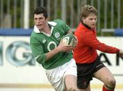3 April 2004; Rob Kearney, Ireland, in action against Wales. O2 Schools Rugby International, Ireland v Wales, Donnybrook, Dublin. Picture credit; Brendan Moran / SPORTSFILE *EDI*