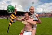 28 July 2013; Daniel Kearney, Cork, celebrates with Stephen White, right, following their side's victory. GAA Hurling All-Ireland Senior Championship, Quarter-Final, Cork v Kilkenny, Semple Stadium, Thurles, Co. Tipperary. Picture credit: Stephen McCarthy / SPORTSFILE