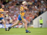 28 July 2013; Conor McGrath, Clare, shoots to score his side's first goal. GAA Hurling All-Ireland Senior Championship, Quarter-Final, Galway v Clare, Semple Stadium, Thurles, Co. Tipperary. Picture credit: Stephen McCarthy / SPORTSFILE