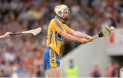 28 July 2013; Conor McGrath, Clare, shoots to score his side's first goal. GAA Hurling All-Ireland Senior Championship, Quarter-Final, Galway v Clare, Semple Stadium, Thurles, Co. Tipperary. Picture credit: Stephen McCarthy / SPORTSFILE