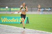 28 July 2013; Laura Crowe, An Riocht A.C., Co. Kerry, on her way to winning the Women's 1500m event at the Woodie’s DIY National Senior Track and Field Championships. Morton Stadium, Santry, Co. Dublin. Picture credit: Tomas Greally / SPORTSFILE