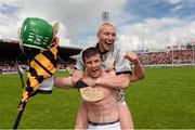 28 July 2013; Daniel Kearney, Cork, celebrates with Stephen White, right, following their side's victory. GAA Hurling All-Ireland Senior Championship, Quarter-Final, Cork v Kilkenny, Semple Stadium, Thurles, Co. Tipperary. Picture credit: Stephen McCarthy / SPORTSFILE