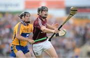 28 July 2013; Joseph Cooney, Galway, in action against Colin Ryan, Clare. GAA Hurling All-Ireland Senior Championship, Quarter-Final, Galway v Clare, Semple Stadium, Thurles, Co. Tipperary. Picture credit: Stephen McCarthy / SPORTSFILE