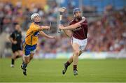 28 July 2013; Cyril Donnellan, Galway, in action against Patrick O'Connor, Clare. GAA Hurling All-Ireland Senior Championship, Quarter-Final, Galway v Clare, Semple Stadium, Thurles, Co. Tipperary. Picture credit: Stephen McCarthy / SPORTSFILE