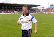 28 July 2013; The Clare manager, Davy Fitzgerald, celebrates winning a late free. GAA Hurling All-Ireland Senior Championship, Quarter-Final, Galway v Clare, Semple Stadium, Thurles, Co. Tipperary. Picture credit: Ray McManus / SPORTSFILE