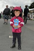 30 July 2013; Four year old Alan Jordan, from Navan, Co. Meath, enjoys a day at the races. Galway Racing Festival, Ballybrit, Co. Galway. Picture credit: Barry Cregg / SPORTSFILE