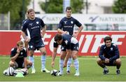 30 July 2013; Racing Metro's Jonathan Sexton, centre, with his team-mates during squad training. Racing Metro Squad Training, Avenue Paul Langevin, Le Plessis Robinson, Paris, France. Picture credit: Fred Porcu / SPORTSFILE