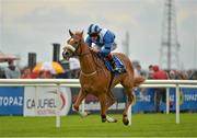 30 July 2013; Tarfasha, with Pat Smullen up, on their way to winning the Topaz European Breeders Fund Fillies Maiden. Galway Racing Festival, Ballybrit, Co. Galway. Picture credit: Barry Cregg / SPORTSFILE