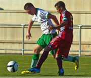 30 July 2013; Eric O'Flaherty, Ireland, in action against Daniel Enrique SÃ¡nchez, Venezuela. 2013 CPISRA Intercontinental Cup, Group B, Ireland v Venezuela, Stadium ZEM Jaume Tubau, Sant Cugat del Valles, Barcelona, Spain. Picture credit: Juan Manuel Baliellas / SPORTSFILE