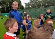 31 July 2013; Leinster's Leo Cullen with camp participants during a Leinster Rugby Summer Camp at Donnybrook, Dublin. Picture credit: Brian Lawless / SPORTSFILE