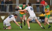 6 February 2022; Caolan McGonigle of Donegal in action against James Murray and Kevin Feely of Kildare during the Allianz Football League Division 1 match between Donegal and Kildare at MacCumhaill Park in Ballybofey, Donegal. Photo by Oliver McVeigh/Sportsfile