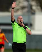 6 February 2022; Referee Shane Curley during the 2021 currentaccount.ie All-Ireland Ladies Intermediate Club Football Championship Final match between Castlebar Mitchels, Mayo and St Sylvester's, Dublin at Duggan Park in Ballinasloe, Galway. Photo by Michael P Ryan/Sportsfile