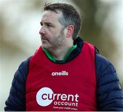 6 February 2022; St Sylvester's manager Anthony Cooke during the 2021 currentaccount.ie All-Ireland Ladies Intermediate Club Football Championship Final match between Castlebar Mitchels, Mayo and St Sylvester's, Dublin at Duggan Park in Ballinasloe, Galway. Photo by Michael P Ryan/Sportsfile