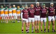 6 February 2022; Players from both sides stand for the national anthem before the Allianz Hurling League Division 1 Group A match between Galway and Offaly at Pearse Stadium in Galway. Photo by Ray Ryan/Sportsfile