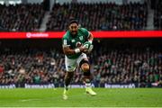 5 February 2022; Bundee Aki of Ireland during the Guinness Six Nations Rugby Championship match between Ireland and Wales at the Aviva Stadium in Dublin. Photo by Harry Murphy/Sportsfile