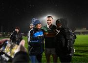 5 February 2022; Tom O'Sullivan of Kerry stands for a photograph with Dublin supporters after the Allianz Football League Division 1 match between Kerry and Dublin at Austin Stack Park in Tralee, Kerry. Photo by Stephen McCarthy/Sportsfile