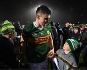 5 February 2022; Kerry's Seán O'Shea with supporters after the Allianz Football League Division 1 match between Kerry and Dublin at Austin Stack Park in Tralee, Kerry. Photo by Stephen McCarthy/Sportsfile