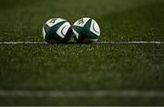 4 February 2022; A general view of rugby balls before the U20 Six Nations Rugby Championship match between Ireland and Wales at Musgrave Park in Cork. Photo by Piaras Ó Mídheach/Sportsfile