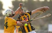 6 February 2022; Tommy Walsh of Kilkenny in action against Neil McManus of Antrim during the Allianz Hurling League Division 1 Group B match between Kilkenny and Antrim at UMPC Nowlan Park in Kilkenny. Photo by Matt Browne/Sportsfile
