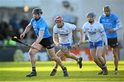 6 February 2022; Dónal Burke of Dublin in action against Jack Fagan of Waterford during the Allianz Hurling League Division 1 Group B match between Dublin and Waterford at Parnell Park in Dublin. Photo by Stephen McCarthy/Sportsfile