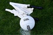 6 February 2022; A football and linesman flags on the pitch before the AIB GAA Football All-Ireland Junior Club Championship Final match between Gneeveguilla, Kerry, and Kilmeena, Mayo, at Croke Park in Dublin. Photo by Piaras Ó Mídheach/Sportsfile