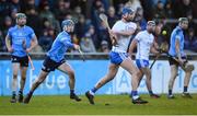 6 February 2022; Conor Prunty of Waterford in action against Rian McBride of Dublin during the Allianz Hurling League Division 1 Group B match between Dublin and Waterford at Parnell Park in Dublin. Photo by Stephen McCarthy/Sportsfile