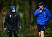 7 February 2022; Backs coach Felipe Contepomi and head coach Leo Cullen during a Leinster Rugby squad training session at UCD in Dublin. Photo by Harry Murphy/Sportsfile